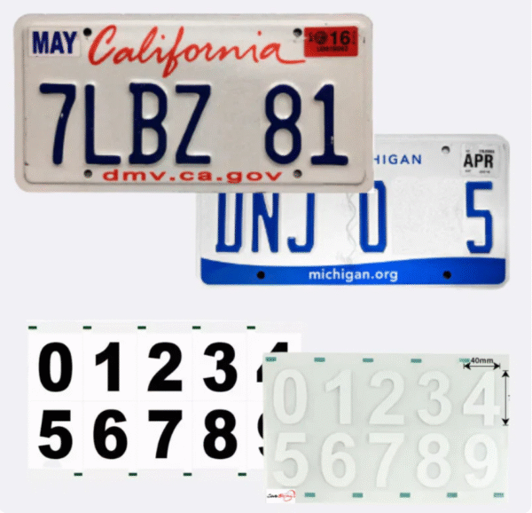Reflective License Plate Stickers (Numbers) - Image 5